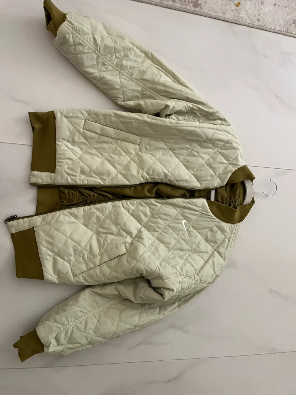 Nike Olive Green Bomber Jacket reversible XS